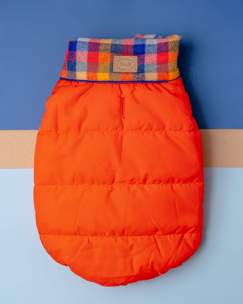 Baxter Bandana Puffer Dog Vest in Orange Wear FINNEGAN'S STANDARD GOODS   