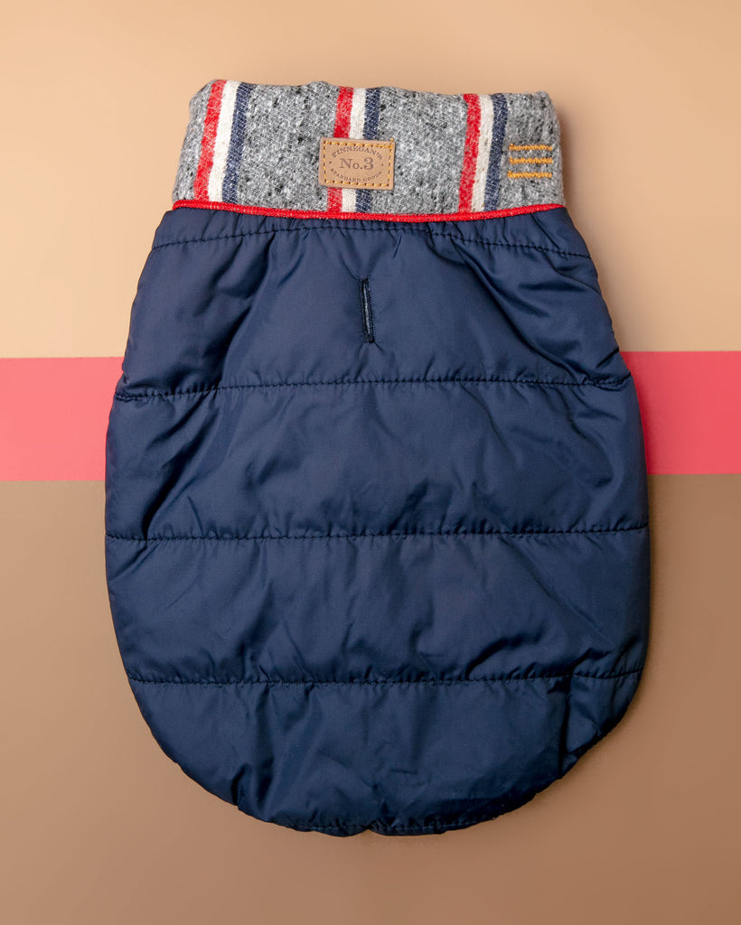 Baxter Bandana Puffer Dog Vest in Navy Wear FINNEGAN'S STANDARD GOODS   