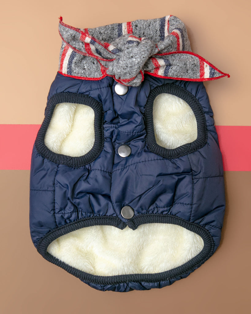 Baxter Bandana Puffer Dog Vest in Navy Wear FINNEGAN'S STANDARD GOODS   
