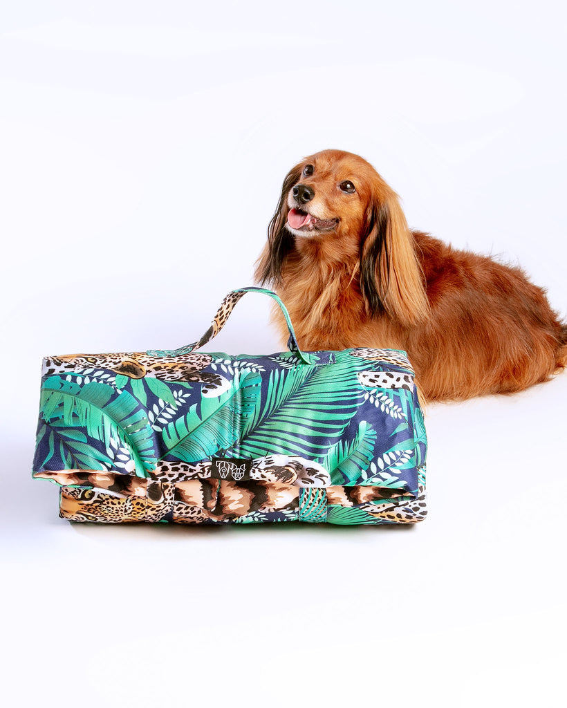 On-The-Go Pet Mat in Tropical Luxe Leopard << FINAL SALE >> HOME BIG AND LITTLE DOGS   
