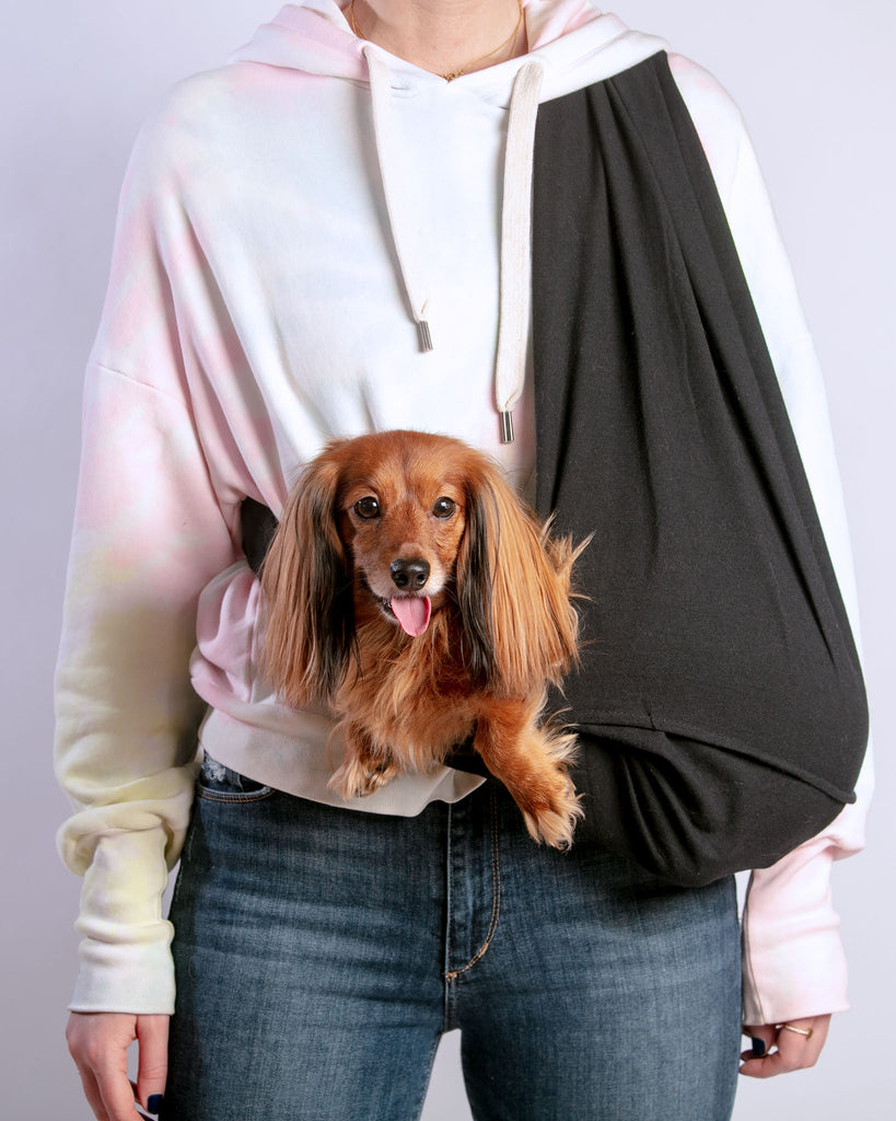 Black Woven Cotton Dog Sling (FINAL SALE) Carry WALKING PALM   