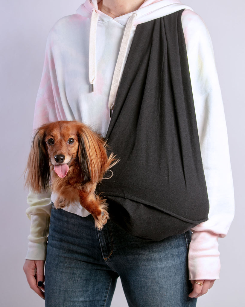 Black Woven Cotton Dog Sling (FINAL SALE) Carry WALKING PALM   