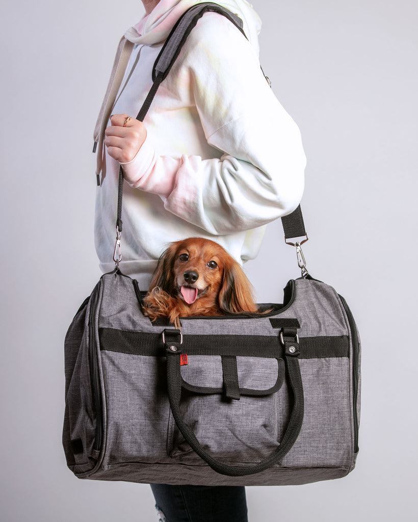 Hideaway Duffle Pet Carrier in Heather Grey (Airline Approved) (FINAL SALE) Carry PREFER PETS   