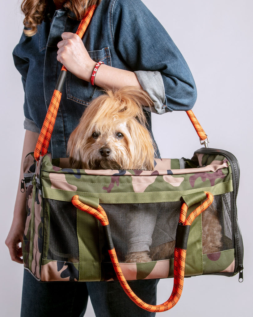 ROVERLUND Out-Of-Office Pet Carrier Desert Camo (w/ Blue) / Large