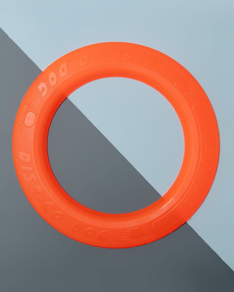Disc-Go Dog Flying Disc in Orange (Made in the USA) Play JERSEY DOG CO.   