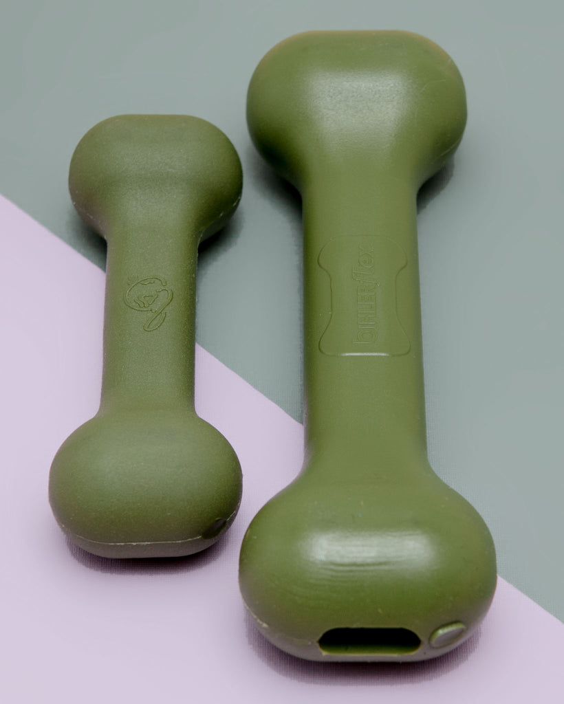 The Perfect Bone Dog Toy in Olive Green (Made in the USA) Play JERSEY DOG CO.   