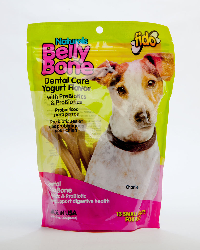 Belly Bones Dog Chews in Yogurt Flavor Eat FIDO Small (13 bones per bag)  