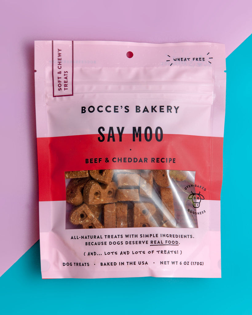 Say Moo Soft & Chewy Dog Treats Eat BOCCE'S BAKERY   