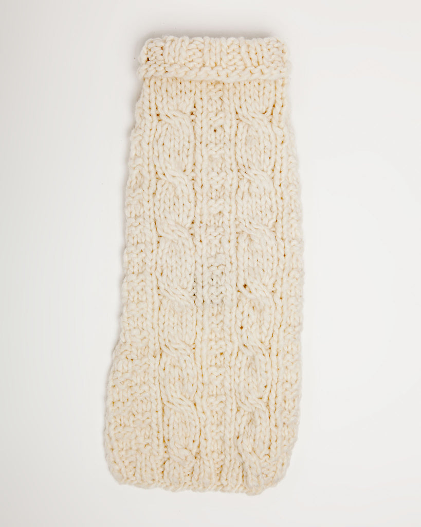 Cable Knit Wool Dog Sweater in Natural << CLEARANCE >> Wear CHILLY DOG   