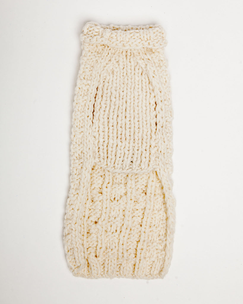 Cable Knit Wool Dog Sweater in Natural << CLEARANCE >> Wear CHILLY DOG   