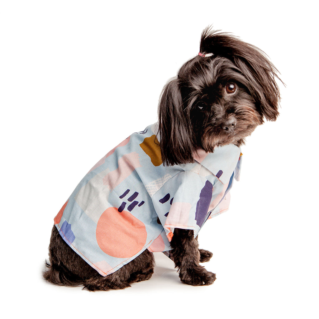 Pop Art Button Down Dog Shirt Wear Dog Threads   