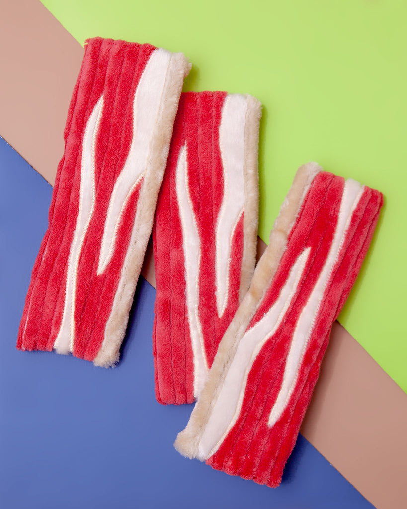 Bacon Squeaky Dog Toy Play FAB DOG   