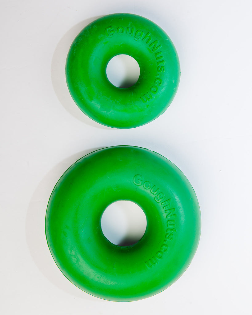 Green Ring Guaranteed-Tough Rubber Dog Toy (Made in the USA) Play GOUGHNUTS   