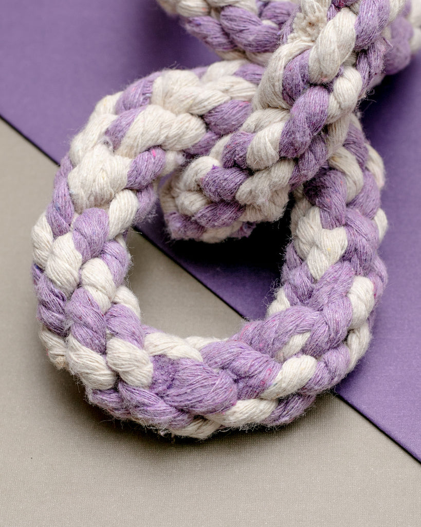 Triple Ring Rope Dog Toy in Lavender & White Play HARRY BARKER   