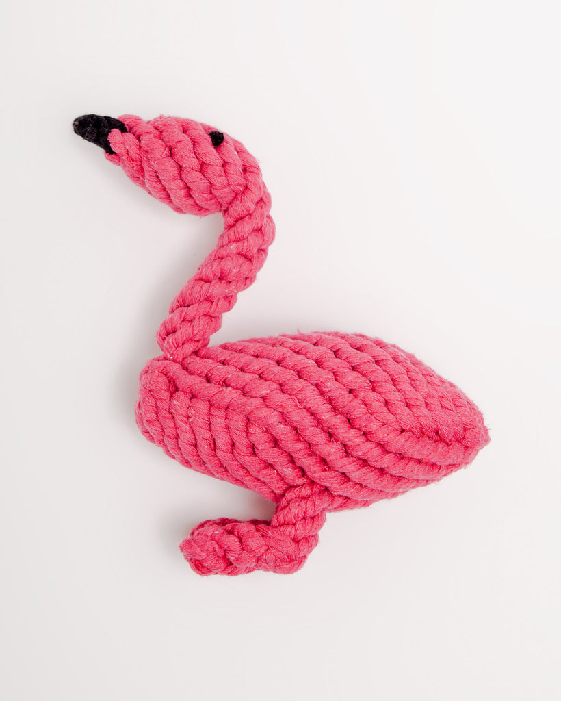 Flamingo Rope Dog Toy Play JAX & BONES   