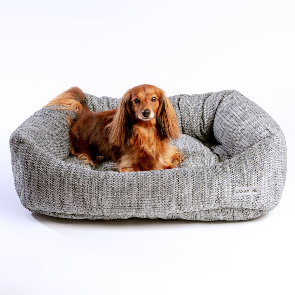 Napper Dog Bed in Plush Velour (Direct-Ship) (Made in the USA) HOME JAX & BONES   