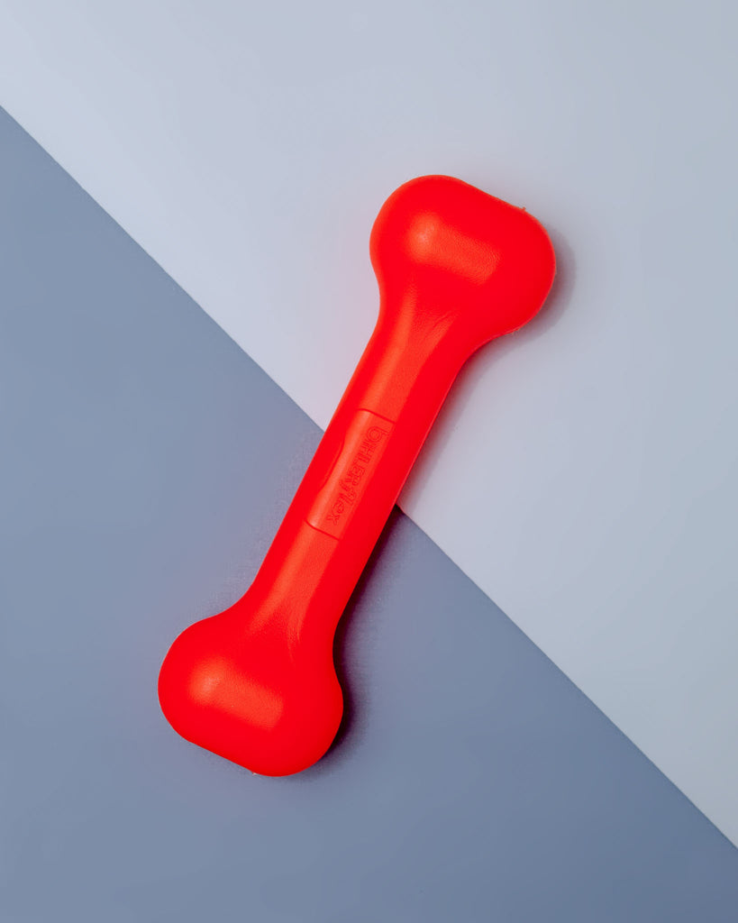 The Perfect Bone Dog Toy in Orange (Made in the USA) Play JERSEY DOG CO.   