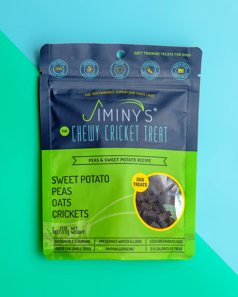 Cricket Dog Treats in Sweet Potato and Peas Eat JIMINY'S   