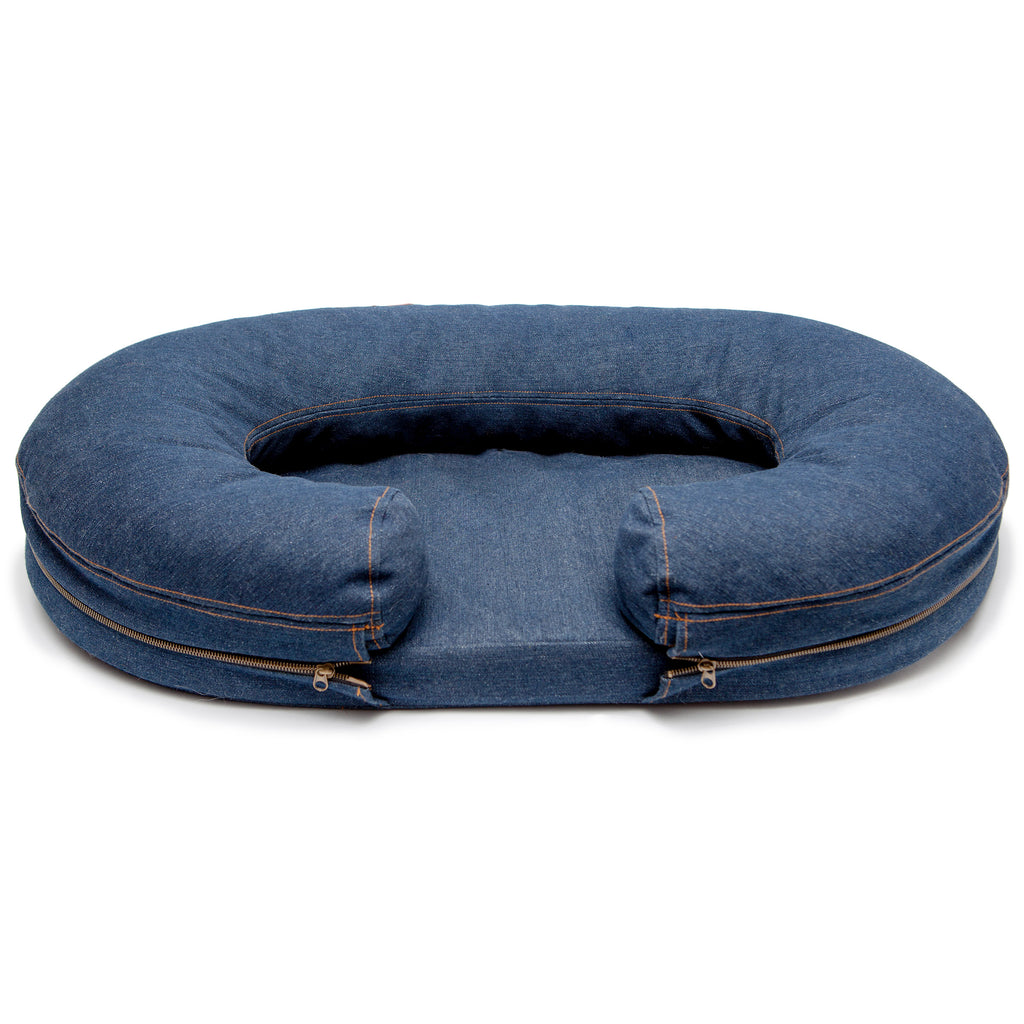 Chad Denim Bolster Bed (Custom/Drop-Ship) Sleep KATHERINE ELIZABETH PET   