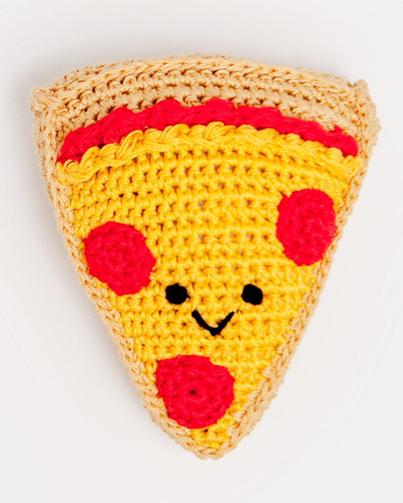 Pizza Organic Knit Dog Toy Play KNIT KNACKS   
