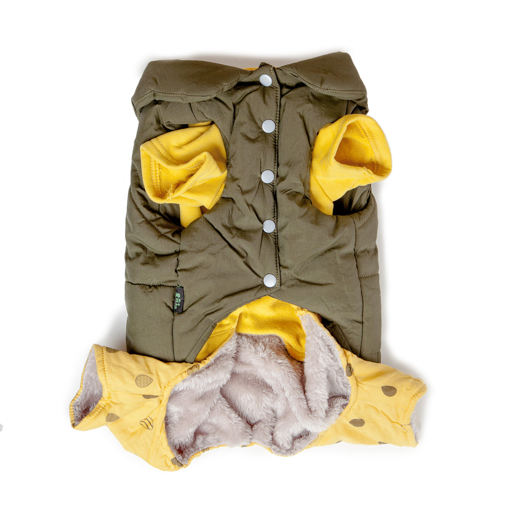 MORNING BABY | Olive Puffer Jacket + Onesie Apparel MORNING BABY   