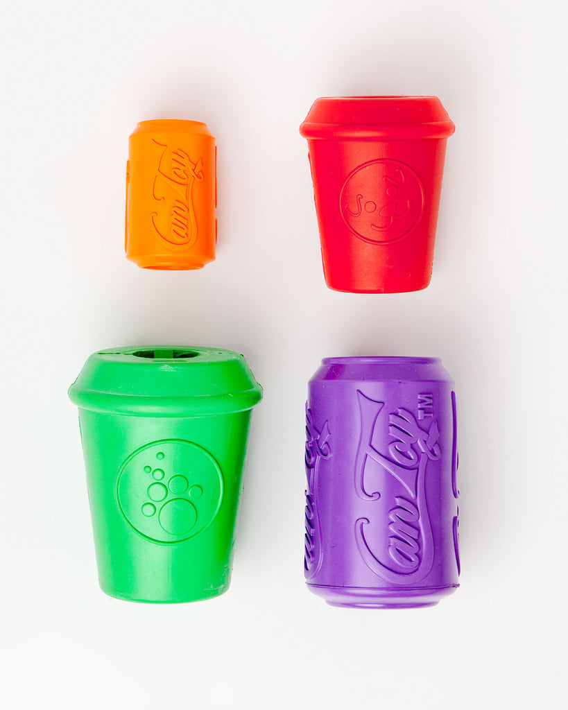 Durable Coffee Cup Toy in Red (Medium) Play SODA PUP   