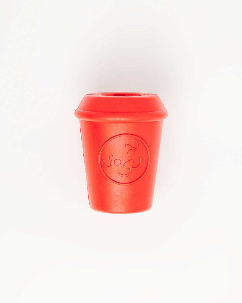 Durable Coffee Cup Toy in Red (Medium) Play SODA PUP   