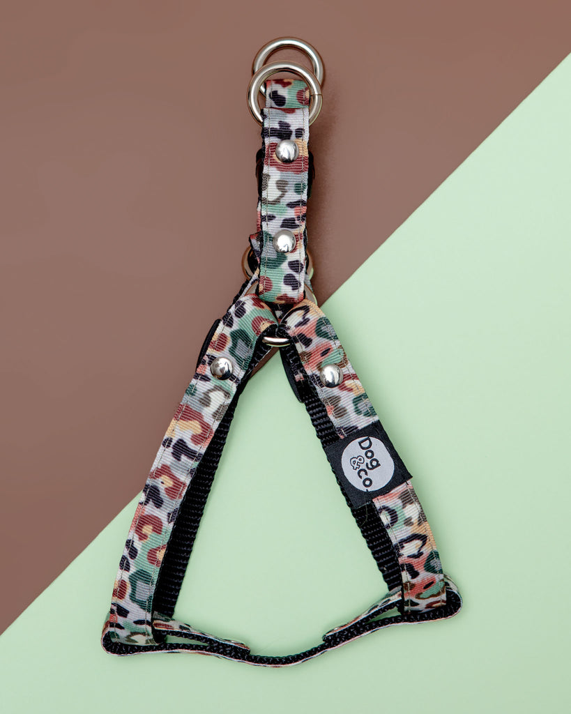Step-In Dog Harness in Camo Leopard (Made in NYC) WALK DOG & CO. COLLECTION   
