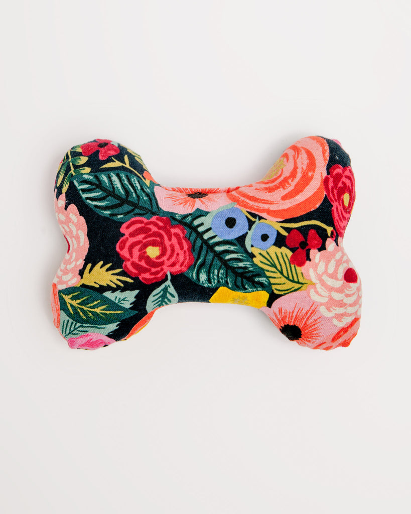 Painted Peonies Midnight Dog Squeaky Toy (FINAL SALE) Play THE FOGGY DOG   