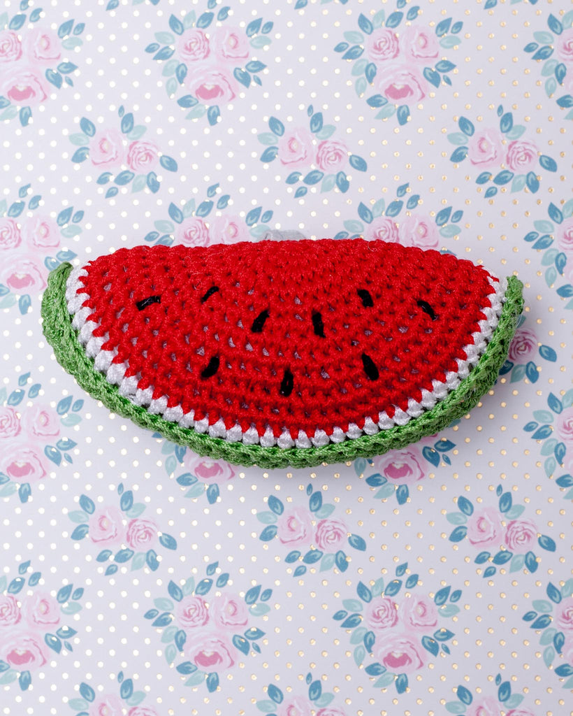 Watermelon Slice Knit Squeaky Toy Play DOGO   