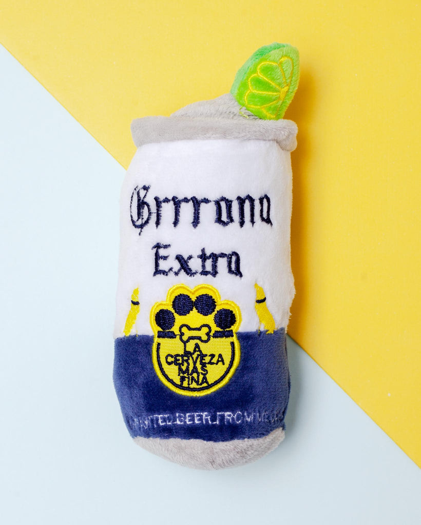 Grrrona Beer Can Squeaky Plush Dog Toy Play HAUTE DIGGITY DOG   