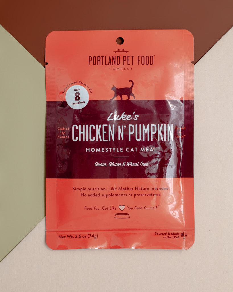 Luke's Chicken N' Pumpkin Cat Meal Pouch Eat PORTLAND PET FOOD COMPANY   