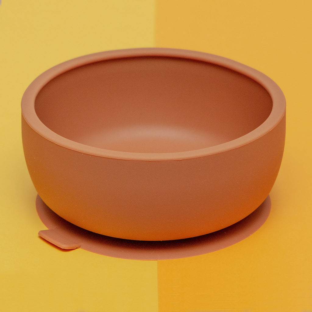 Silicone Suction Dog Food & Water Bowl with Lid in Terracotta << FINAL SALE >> Eat DEAREST GREY   