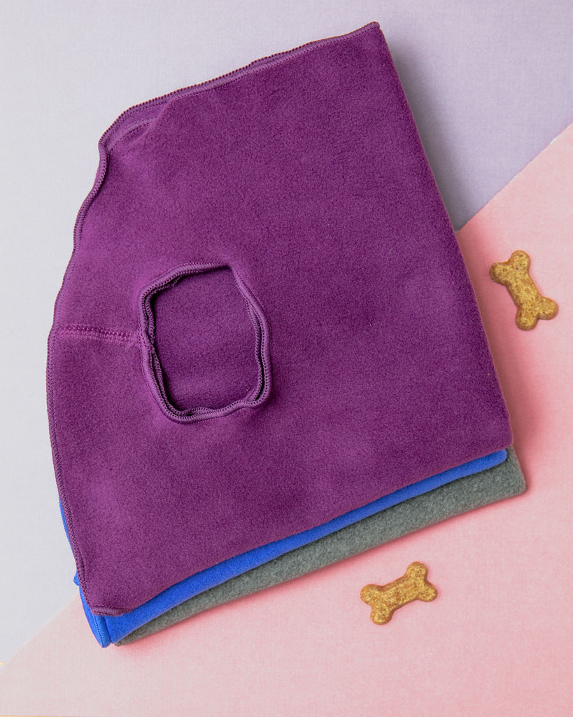 Stretch Pullover Dog Fleece in Eggplant Wear GOLD PAW   