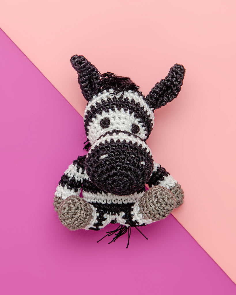 Zebra Organic Knit Dog Toy Play KNIT KNACKS   