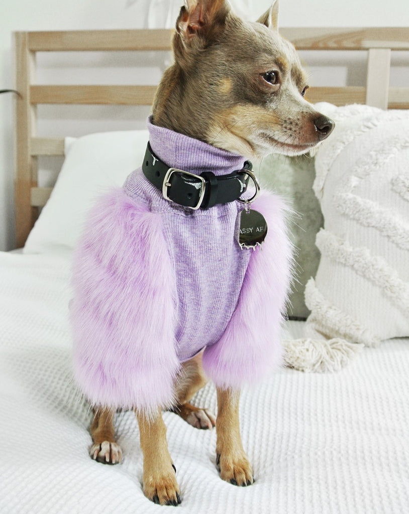 Lilac Faux Fur Dog Top (FINAL SALE) Wear EYE OF DOG   