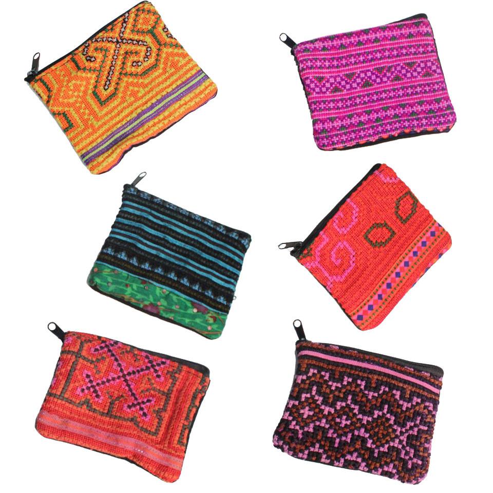 ZIG ZAG ASIAN COLLECTION | Embroidered Zipper Pouch Accessories ZIG ZAG ASIAN COLLECTION   