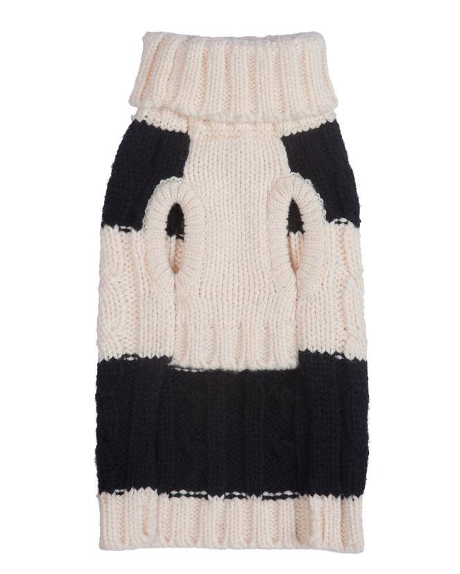 Fisherman Cable Striped Dog Sweater (FINAL SALE) Wear FAB DOG   