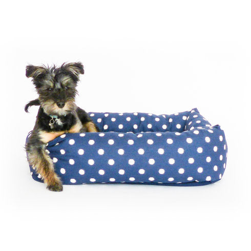 FITZ & FELLOW | Bolster Bed in Navy Ikat Dot Bed FITZ & FELLOW   