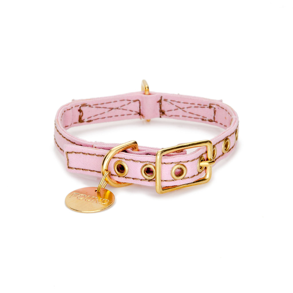 FOUND MY ANIMAL | Canvas Collar in Light Pink Collar FOUND MY ANIMAL   