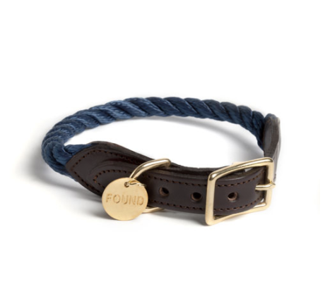 Rope Dog Collar in Navy (FINAL SALE) WALK FOUND MY ANIMAL   