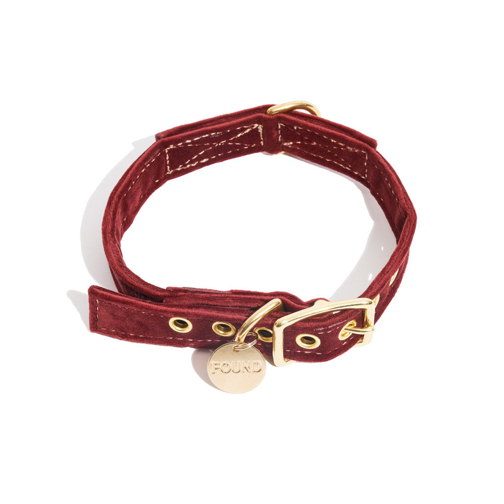 Velvet Collar in Burgundy (FINAL SALE) Collar FOUND MY ANIMAL   