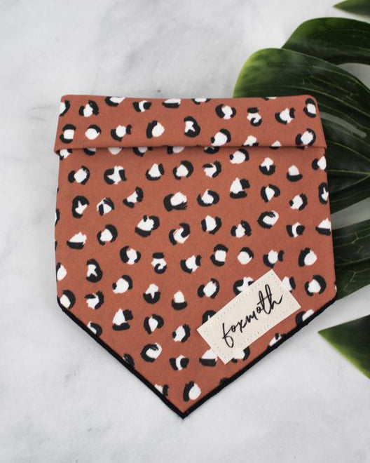 Orange Leopard Print Dog Bandana << FINAL SALE >> Wear FOXMOTH   