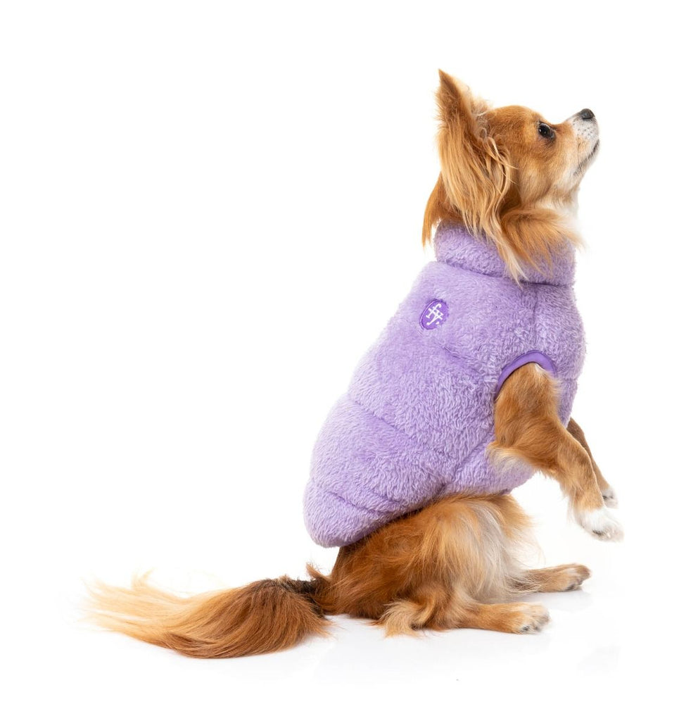 The Vaucluse Fuzzy Puffer Vest in Lilac Wear FUZZYARD   