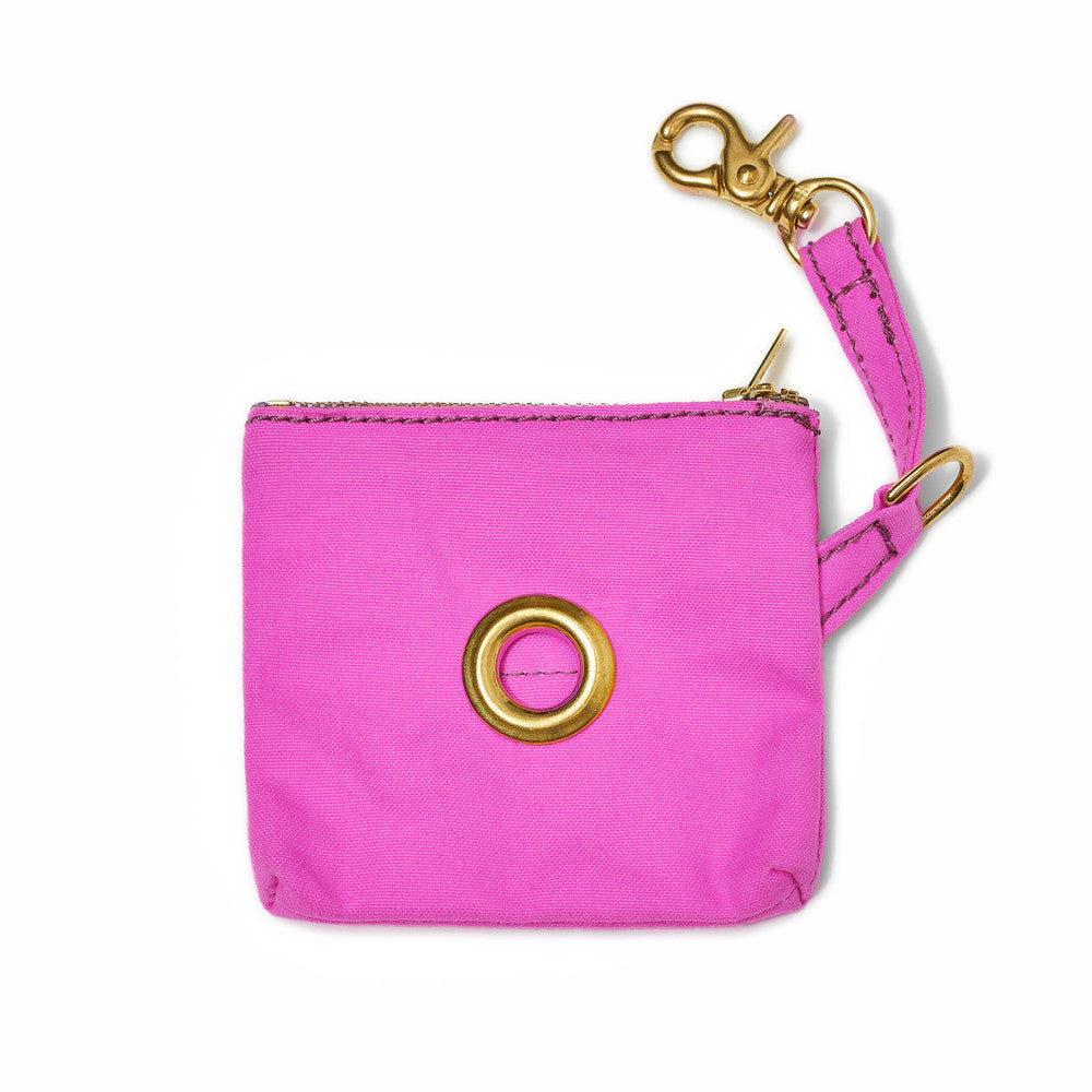 FOUND MY ANIMAL | Bright Pink Waxed Cotton Canvas Poop Bag Dispenser Add-Ons FOUND MY ANIMAL   