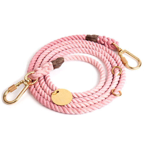 Adjustable Rope Dog Lead in Blush WALK FOUND MY ANIMAL   