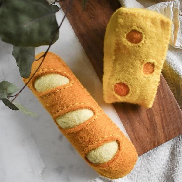 GLOBAL GOODS | Felt Cheese and Baguette Toy toy GLOBAL GOODS   