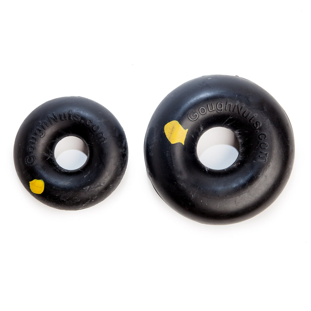 Pro Strength Extra Tough Black Rubber Ring Dog Toy (Made in the USA) Play GOUGHNUTS   