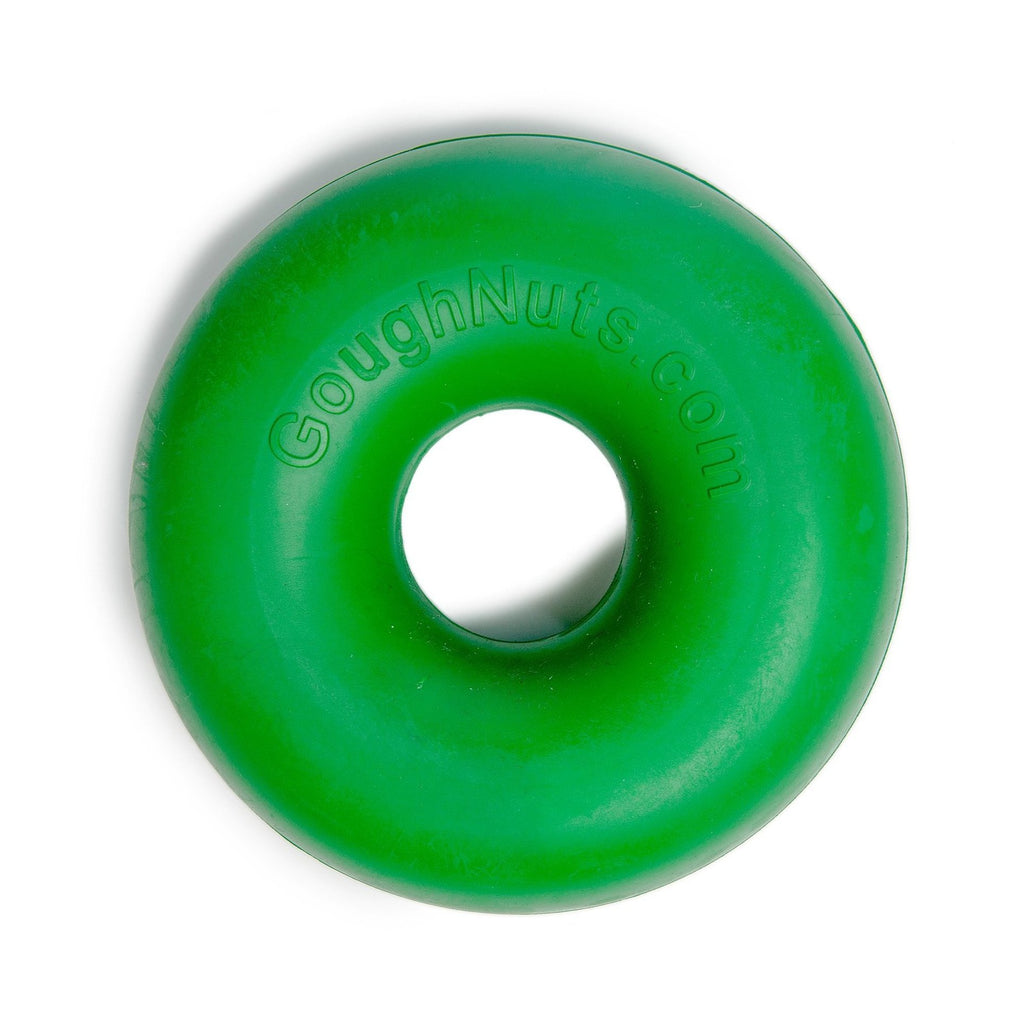 Green Ring Guaranteed-Tough Rubber Dog Toy (Made in the USA) Play GOUGHNUTS Medium (for 10-40 pound dogs)  