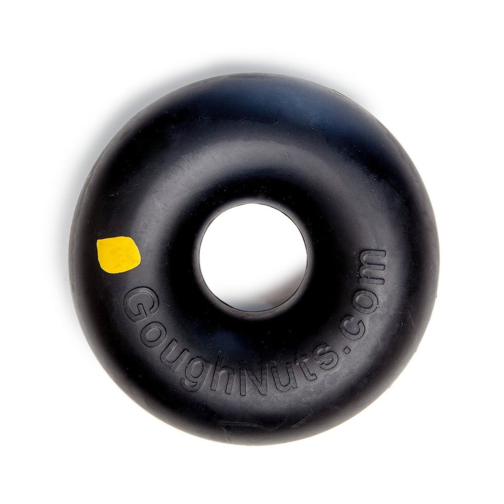 Pro Strength Extra Tough Black Rubber Ring Dog Toy (Made in the USA) Play GOUGHNUTS   